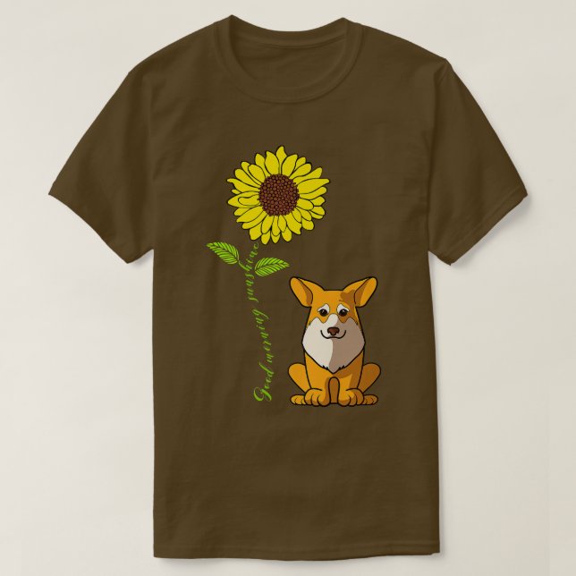 Camiseta Bom Dia Sunshine Adora Meu Pembroke Corgi Dog-1 (Frente do Design)