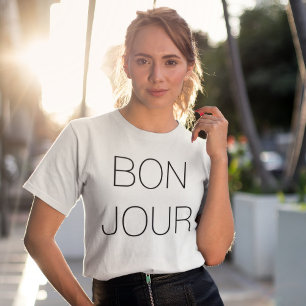 Camiseta Bom Dia Tipografia Minimalista Legal
