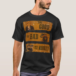 Camiseta bom e mau videogame de macaco