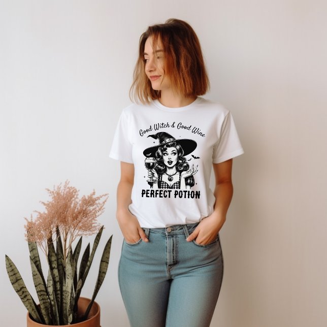 Camiseta Bom Estilo de Pintura do Vidro da Bruxa (Criador carregado)