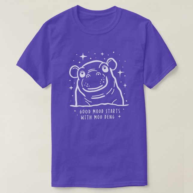 Camiseta Bom humor com Moo Deng Cute Hippo (Frente do Design)