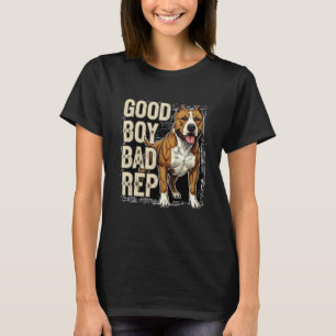 Camiseta Bom Menino Má Reputação Amante do Pitbull, raça bu