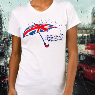Camiseta Bom tempo alegre eh? t-shirt do guarda-chuva do
