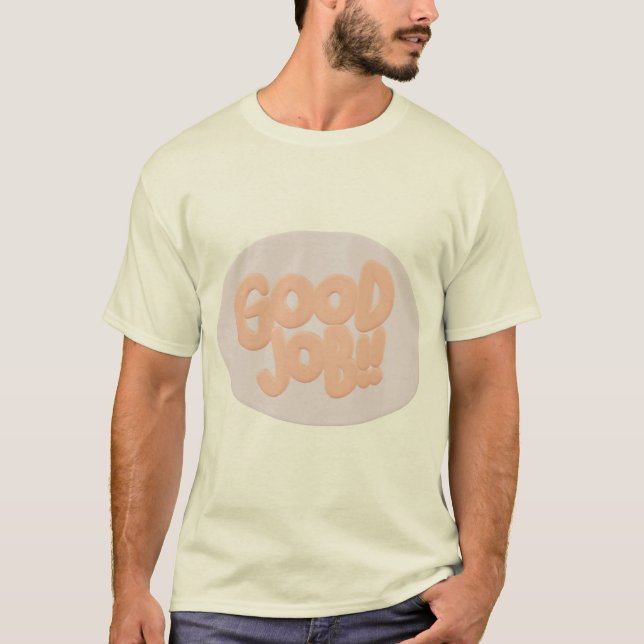 Camiseta Bom trabalho de design de tipografia 3D. (Frente)