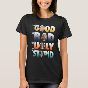 Camiseta Bom Trump O Mau Biden O Bom O Mau O Feio