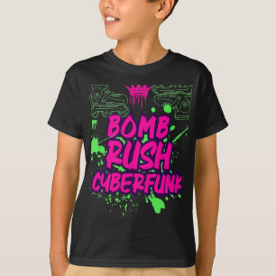 Camiseta Bomb Rush Cyberfunk — Vibes de Grafite de Rua Neon