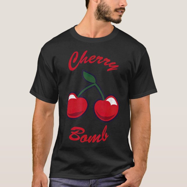 Camiseta Bomba de Cherry legal 70s 80s 90s Fruta Retro (Frente)