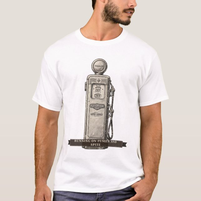 Camiseta Bomba de Combustível Divertida "Funcionando à Base (Frente)