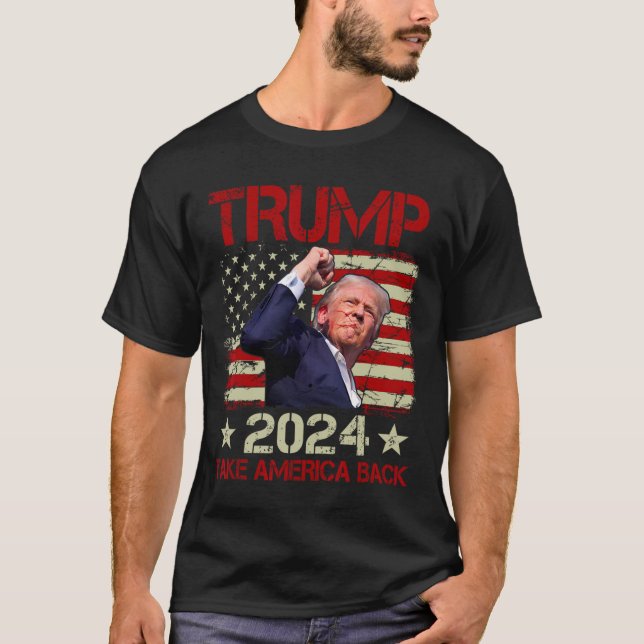 Camiseta Bomba De Pressão Disparada No Trump 2024 Sobrevive (Frente)
