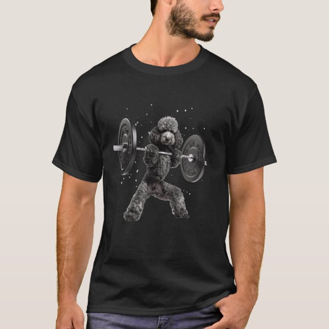 Camiseta Bomba Pesando Levantando Engraçado Cão-de-Água Por (Frente)