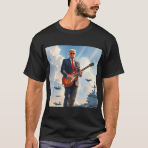 Camiseta Bomba tocando violão elétrico na transportadora aé