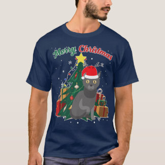 Camiseta Bombaim Gato Flocos de Neve de Natal Presentes