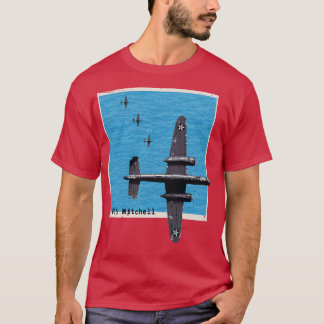 Camiseta Bombardeiro B25 Mitchell WW2 sobre o oceano