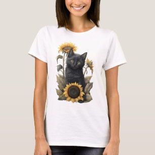 CAMISETA BOMBARIA NEGRA ADORÁVEL COM FLORES
