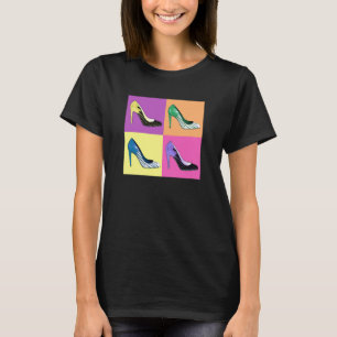 Camiseta Bombas/calçados/saltos altos do estilete do pop