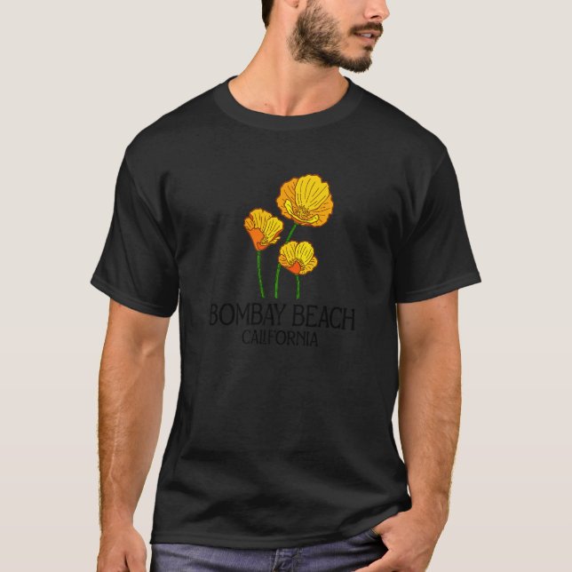 Camiseta Bombay Beach California CA Poppy Flower State City (Frente)