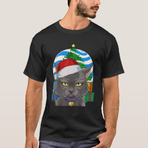 Camiseta Bombay Cat Engraçado Papais noeis de Natal Decor