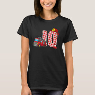 Camiseta Bombeiro 10º Aniversário Garoto Toddler Bombeiro 1