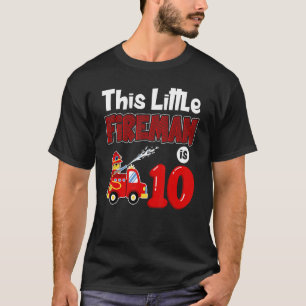 Camiseta Bombeiro 10º Aniversário Garoto Toddler Bombeiro 1