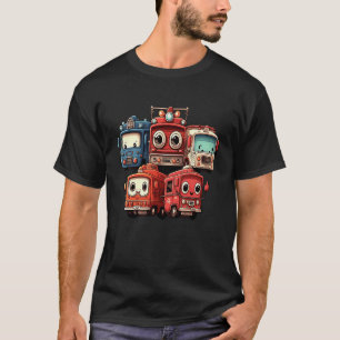 Camiseta Bombeiro 5 Birthday Bombeiro 5 Caminhões-Fogo