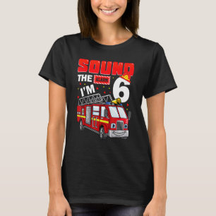 Camiseta Bombeiro 6 Birthday Boy de 6 anos