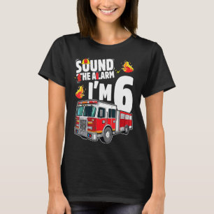 Camiseta Bombeiro 6 de Aniversário do Bombeiro de 6 anos