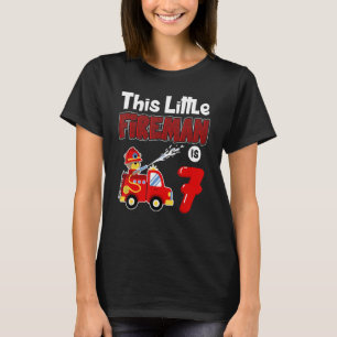 Camiseta Bombeiro 7 Birthday Boy Toddler Bombeiro 7