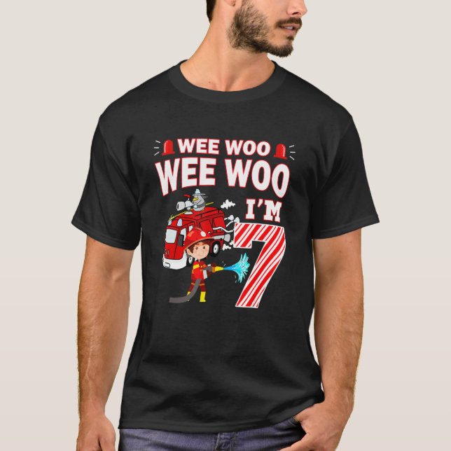 Camiseta Bombeiro 7 de Aniversário de 7 Anos (Frente)