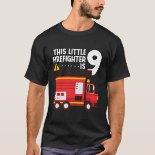 Camiseta Bombeiro 9º Aniversário Bombeiro Bombeiro 9 Anos