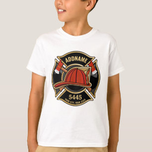 Camiseta Bombeiro ADD NOME Departamento da Estação de Bombe