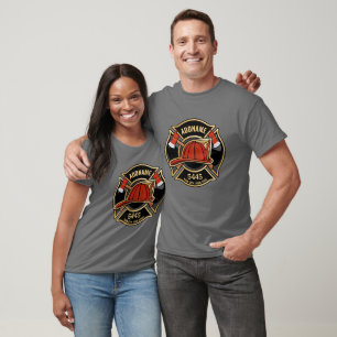 Camiseta Bombeiro ADD NOME Departamento da Estação de Bombe