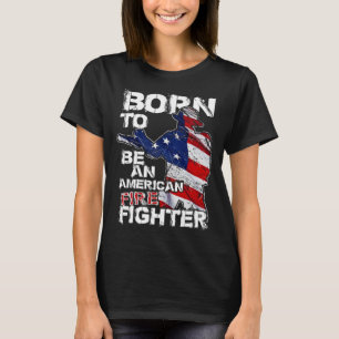 Camiseta Bombeiro Afetou Bandeira Americana Para Fogo