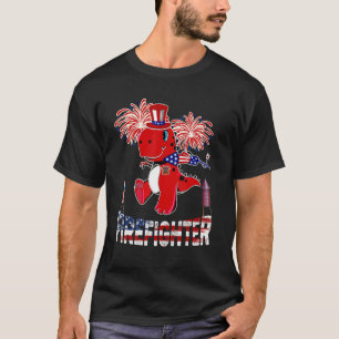 Camiseta Bombeiro American Flag Rex Fireworks 4º Do Ju