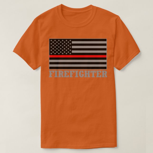 Camiseta Bombeiro Americano Fighter Thin Red Line Fi (Frente do Design)