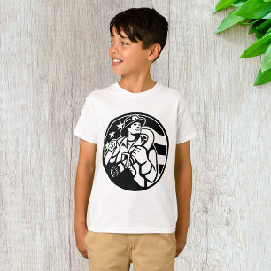 Camiseta Bombeiro Americano Herói Negrito e Branco