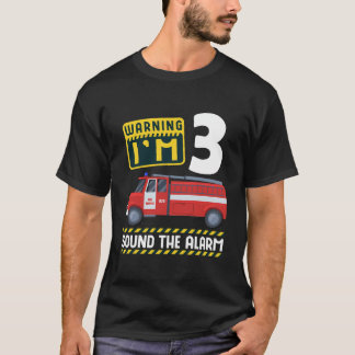 Camiseta Bombeiro aniversário de 3 anos