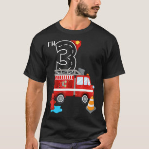 Camiseta Bombeiro aniversário de 3 anos de 3 anos