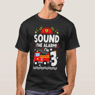 Camiseta Bombeiro aniversário de 3 anos Toddler Toddler Bom