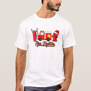 Camiseta Bombeiro Árvore de Natal Feliz Engraçada de Bomb