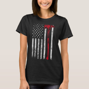 Camiseta Bombeiro Ax U Flag Thin Red Line Fireman Pat