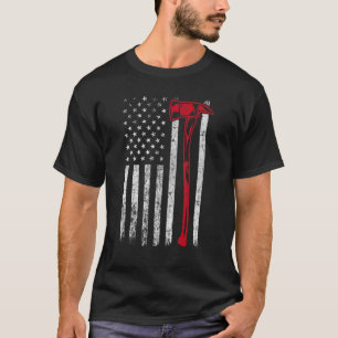 Camiseta Bombeiro Ax U Flag Thin Red Line Fireman Pat