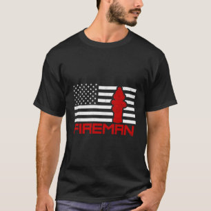 Camiseta Bombeiro Bombeiro Homem-Bandeira Americano Present