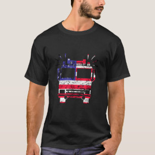 Camiseta Bombeiro Celebra 4 De Julho Bandeira Americana