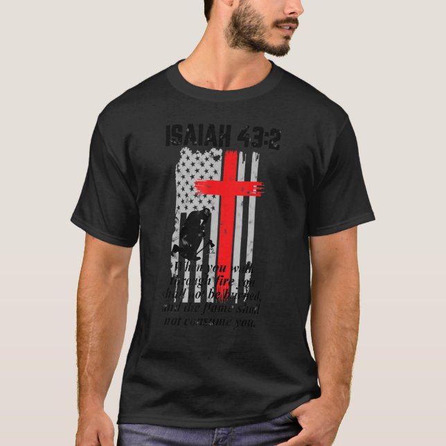 Camiseta Bombeiro Christian Quando Andas Pelo Fogo P (Frente)