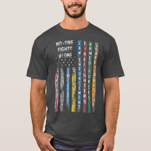 Camiseta Bombeiro da Polícia de Sinalizador de Primeiros R
