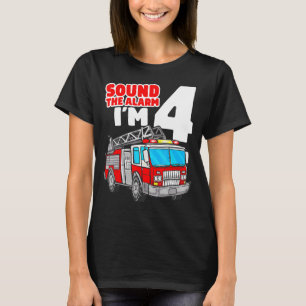 Camiseta Bombeiro de 4 anos Bombeiros de 4 anos Quarto e Qu