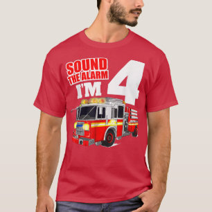 Camiseta Bombeiro de 4 anos Bombeiros de 4 anos Quarto e Qu