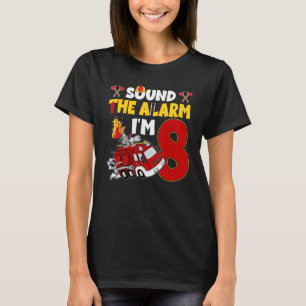 Camiseta Bombeiro de 8 anos Rapaz do 8.º Aniversário