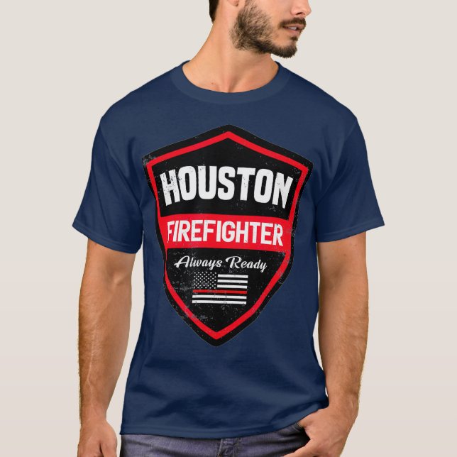 Camiseta Bombeiro de Emergência de Houston Primeiro Respond (Frente)