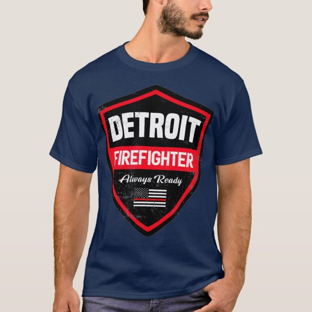 Camiseta Bombeiro Detroit Fire Rescue Primeiro Respondente (Frente)